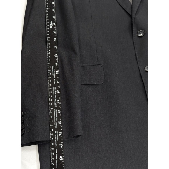 Ermenegildo Zegna Saks Fifth charcoal Slim Fit Suit Jacket Wool Blazer 44L 48" - Picture 12 of 15